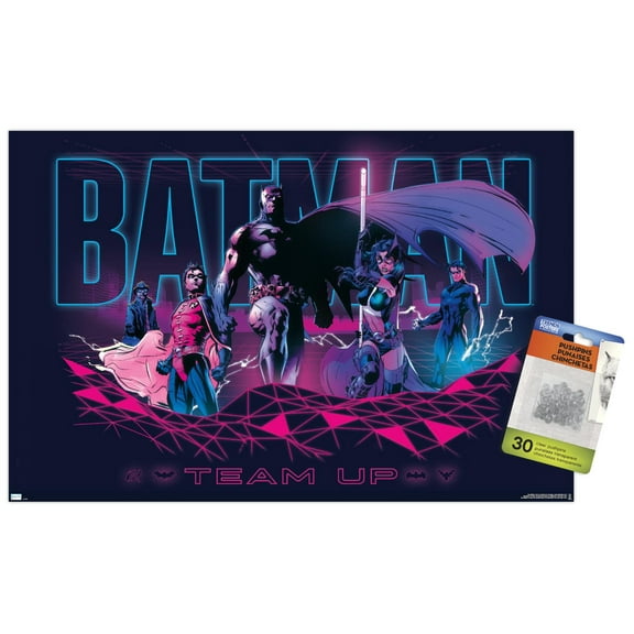 DC Comics Batman - Team Up Wall Poster with Push Pins, 14.725" x 22.375"