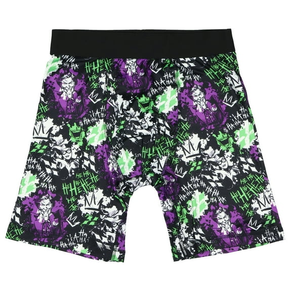 DC Comics Batman The Joker and Harley Quinn HA HA HA Men's Boxer Briefs All-Over Print Long Leg Tight Fit Underwear