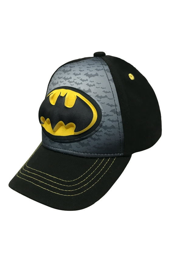 Batman Toddler Boys Black 3D Baseball Cap, Age 2-5