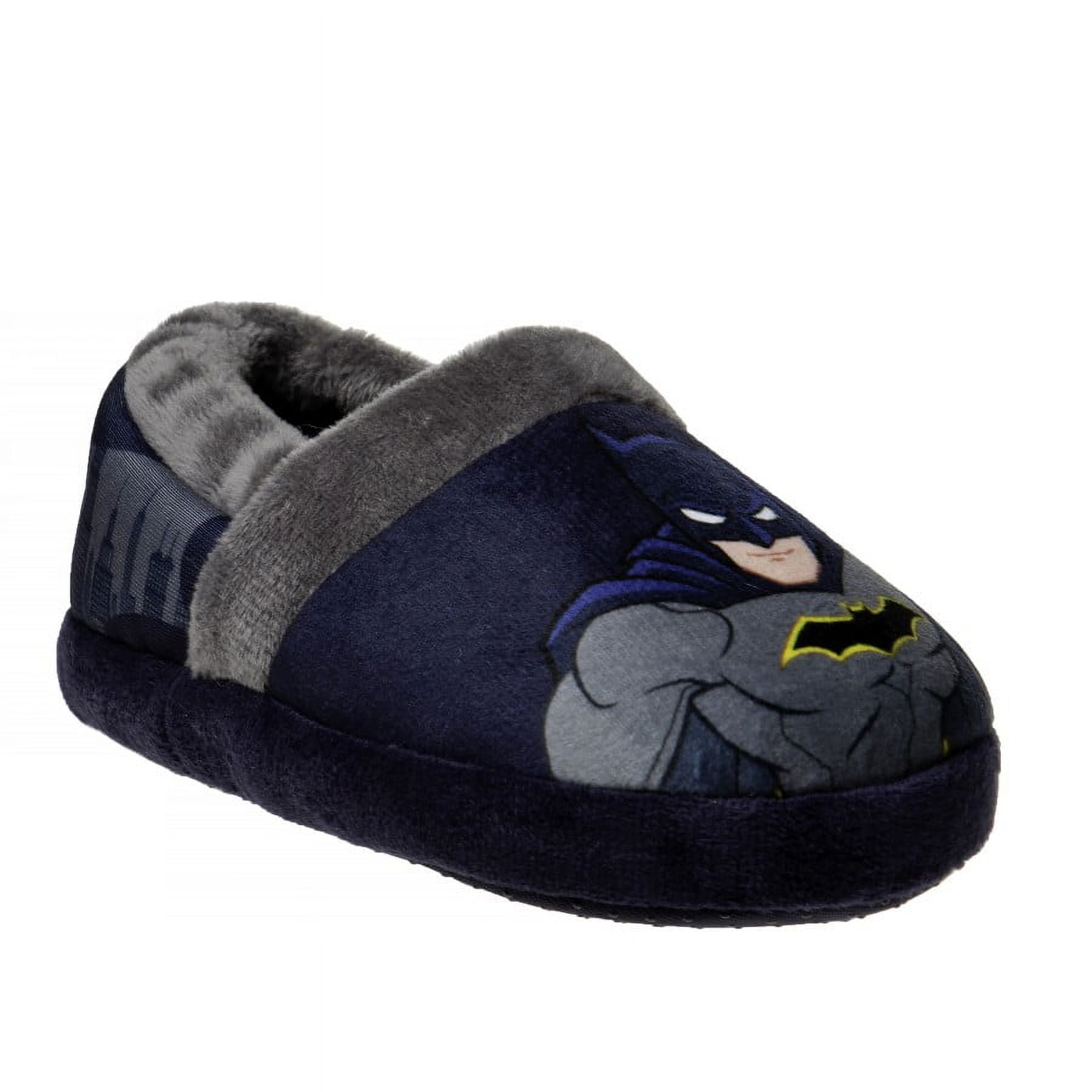 DC Comics Batman Toddler Boys Nylex Fabric House Slippers - Navy, 5-6