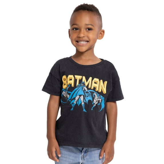 DC Comics Toddler Boys' Batman Graphic Tee with Short Sleeves, Sizes 12M-5T