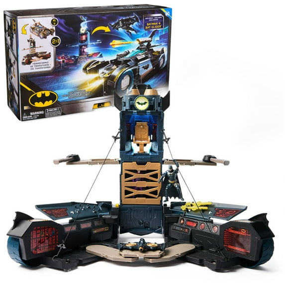 DC Comics Batman, Ultimate Transforming Batmobile Playset, 2-in-1 Playset with Exclusive Figure and Glider, Lights, Sounds, Kids Toys for Boys and Girls 4+