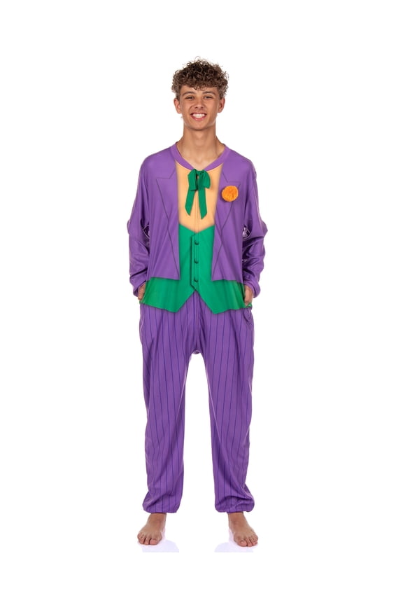 DC Comics Batman Union Suit Adult Joker Costume One Piece Pajama