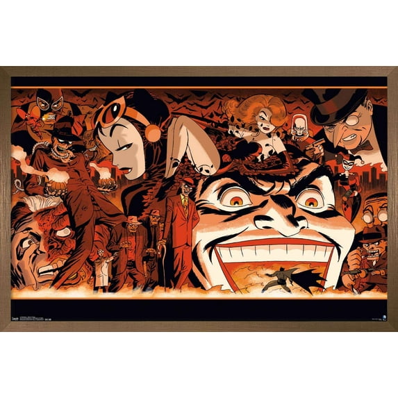 DC Comics - Batman - Villains Collage Wall Poster, 14.725" x 22.375", Framed