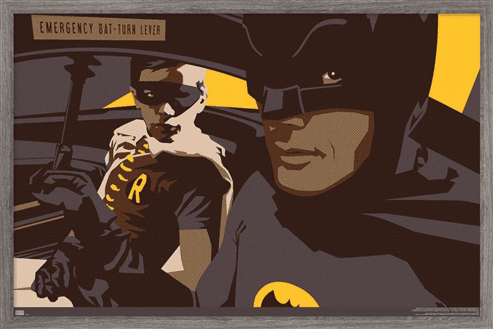 DC Comics - Batman and Robin by Russell Walks Wall Poster, 22.375" x 34", Framed