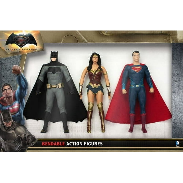 DC Comics Batman v Superman Bendable Action Figure Set, 3 Piece