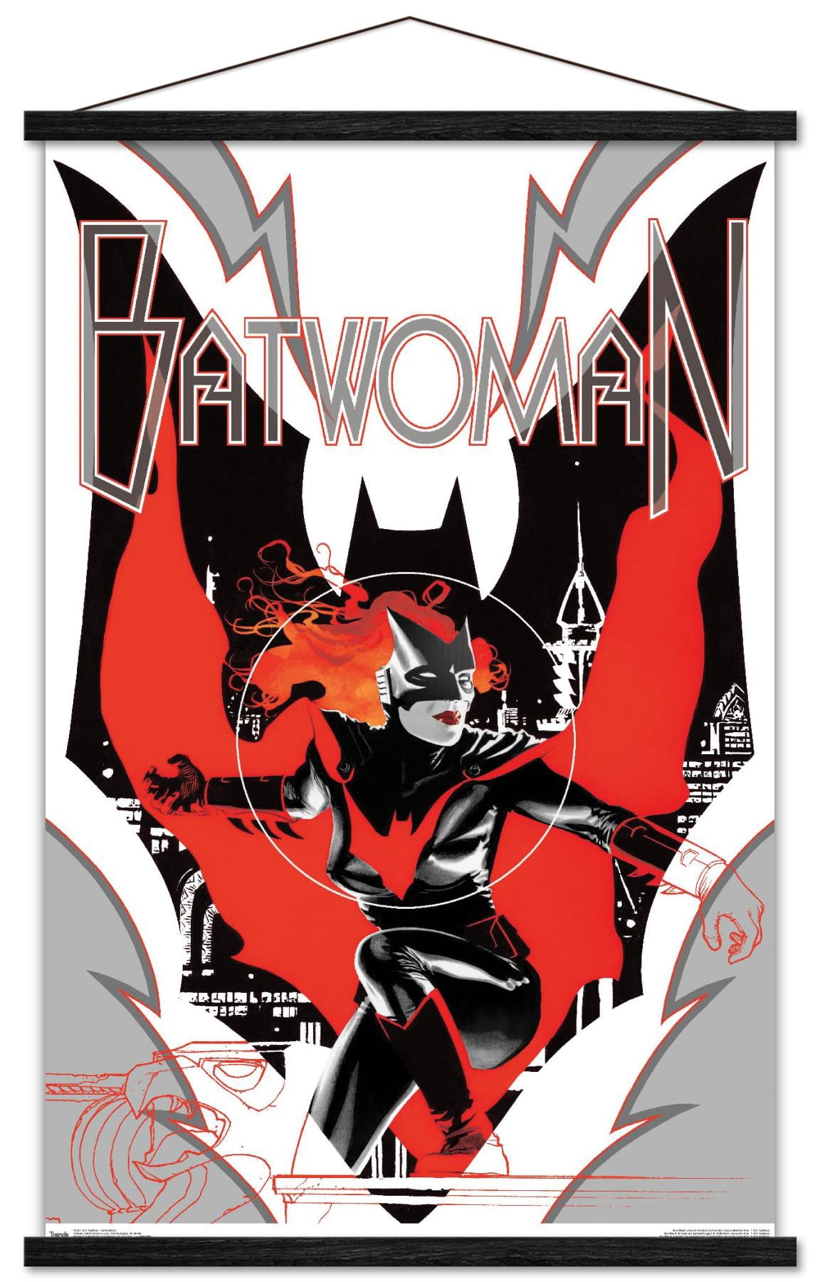 DC Comics - Batwoman Wall Poster with Wooden Magnetic Frame, 22.375" x 34"