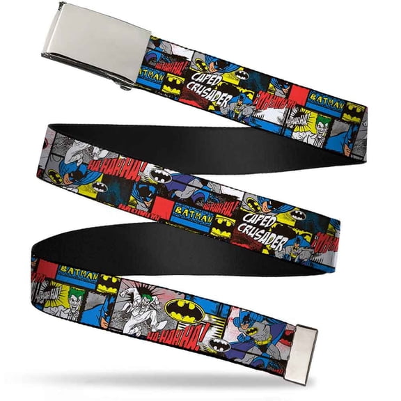 Adjustable Belt, Clamp Buckle, Cut-to-Fit, Batman Joker Comic Blocks