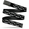 thumbnail image 1 of Adjustable Belt, Clamp Buckle, Cut-to-Fit, Batman Shield Black Silver, 1 of 3