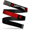 thumbnail image 1 of Adjustable Belt, Clamp Buckle, Cut-to-Fit, Harley Quinn Diamonds Black Red White, 1 of 3