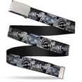 thumbnail image 1 of Adjustable Belt, Clamp Buckle, Cut-to-Fit, Joker Laughing Close Up Black White, 1 of 3