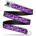 thumbnail image 1 of DC Comics Belt, Seatbelt Buckle Belt, Batgirl Logo Bat Signal Stacked Purples, 30 to 44 Inches, 1 of 9
