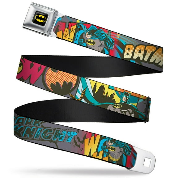 DC Comics Belt, Seatbelt Buckle Belt, Batman Dark Knight, 30 to 44 Inches