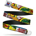 thumbnail image 1 of DC Comics Belt, Seatbelt Buckle Belt, Classic Action Comics Issue 1 Cover Superman Lifting Car, 30 to 44 Inches, 1 of 9