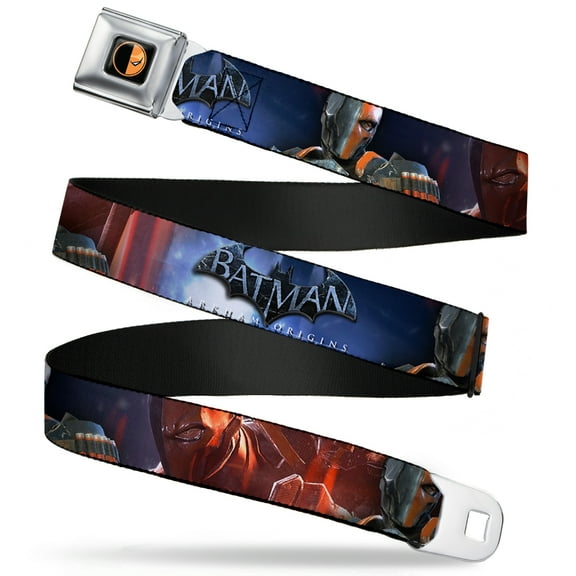 DC Comics Belt, Seatbelt Buckle Belt, Deathstroke Pose Batman Arkham Origins Logo, Youth 22 to 32 Inches