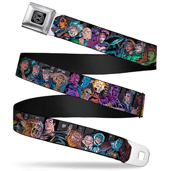 DC Comics Belt, Seatbelt Buckle Belt, Injustice League of America Issue Villains, 30 to 44 Inches