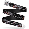 thumbnail image 1 of DC Comics Belt, Seatbelt Buckle Belt, Joker Brilliantly Twisted Psycho Poses Cards Black Grays, 32 to 52 Inches, 1 of 3