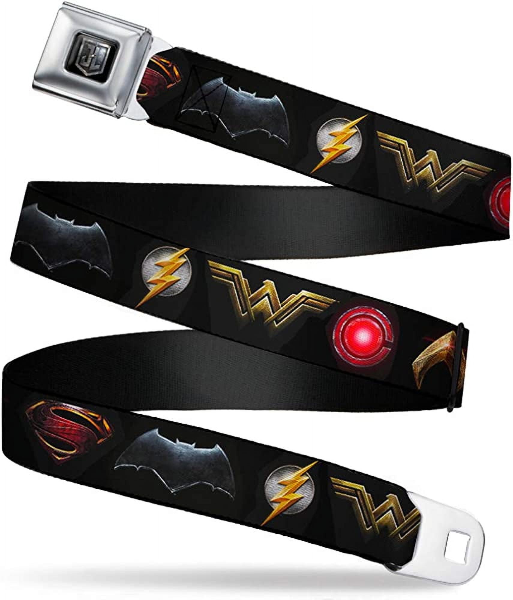 DC Comics Belt, Seatbelt Buckle Belt, Justice League 2017 Superhero ...