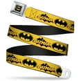thumbnail image 1 of DC Comics Belt, Seatbelt Buckle Belt, Vintage Batman Logo Bat Signal Yellow, Youth 22 to 32 Inches, 1 of 9