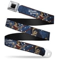 thumbnail image 1 of DC Comics Belt, Seatbelt Buckle Belt, Wonder Woman Bombshell Pose Blue Red White, Youth 22 to 32 Inches, 1 of 9