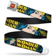 thumbnail image 1 of DC Comics Belt, Seatbelt Buckle Belt, Wonder Woman Face Close Up Leopard Black Gray, Youth 22 to 32 Inches, 1 of 9