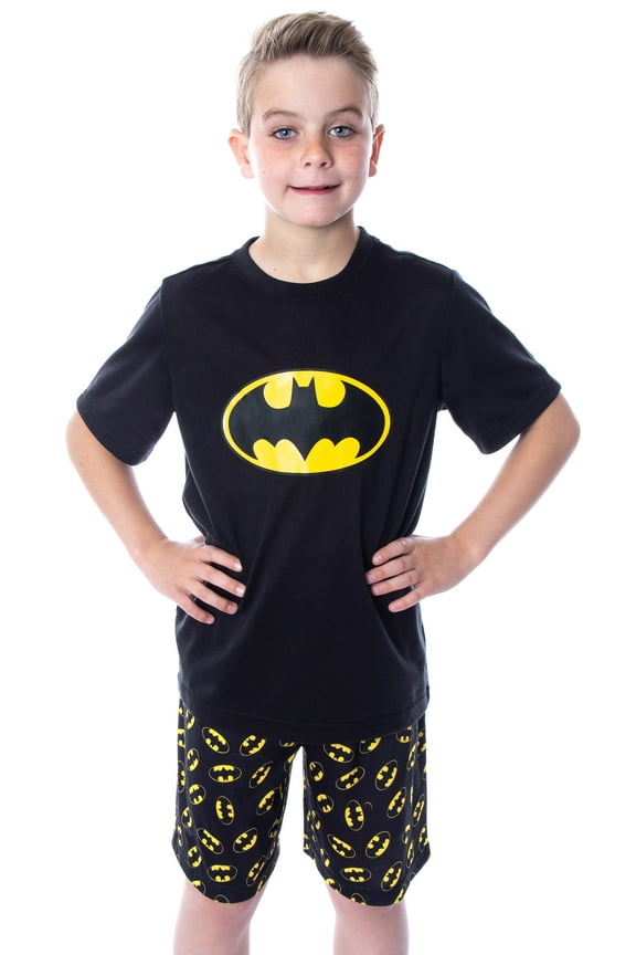DC Comics Big Boys' Batman Logo Short Sleeve Shirt Pajama Short Set