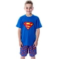 thumbnail image 1 of DC Comics Boys' Superman Logo Superhero Short-Sleeve 2-Piece Pajama Short Set, 1 of 7