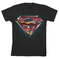 thumbnail image 1 of DC Comics Big Boys' Superman Shield Tee, Black, Small, 1 of 2