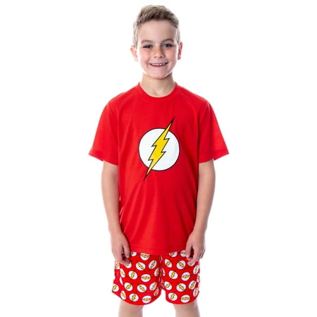 DC Comics Big Boys' The Flash Logo Short Sleeve Shirt Pajama Short Set