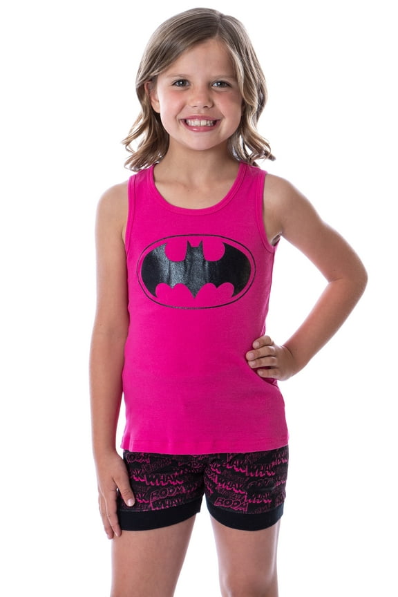 DC Comics Big Girls Batgirl Boom Whak Whoom Tank Pajama Short Set Loungewear