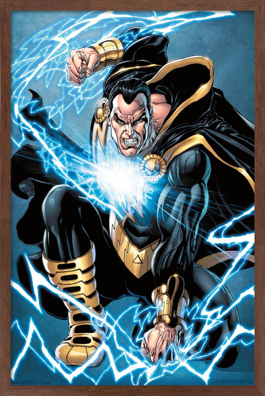 DC Comics - Black Adam - Lightning Wall Poster, 14.725" x 22.375", Framed