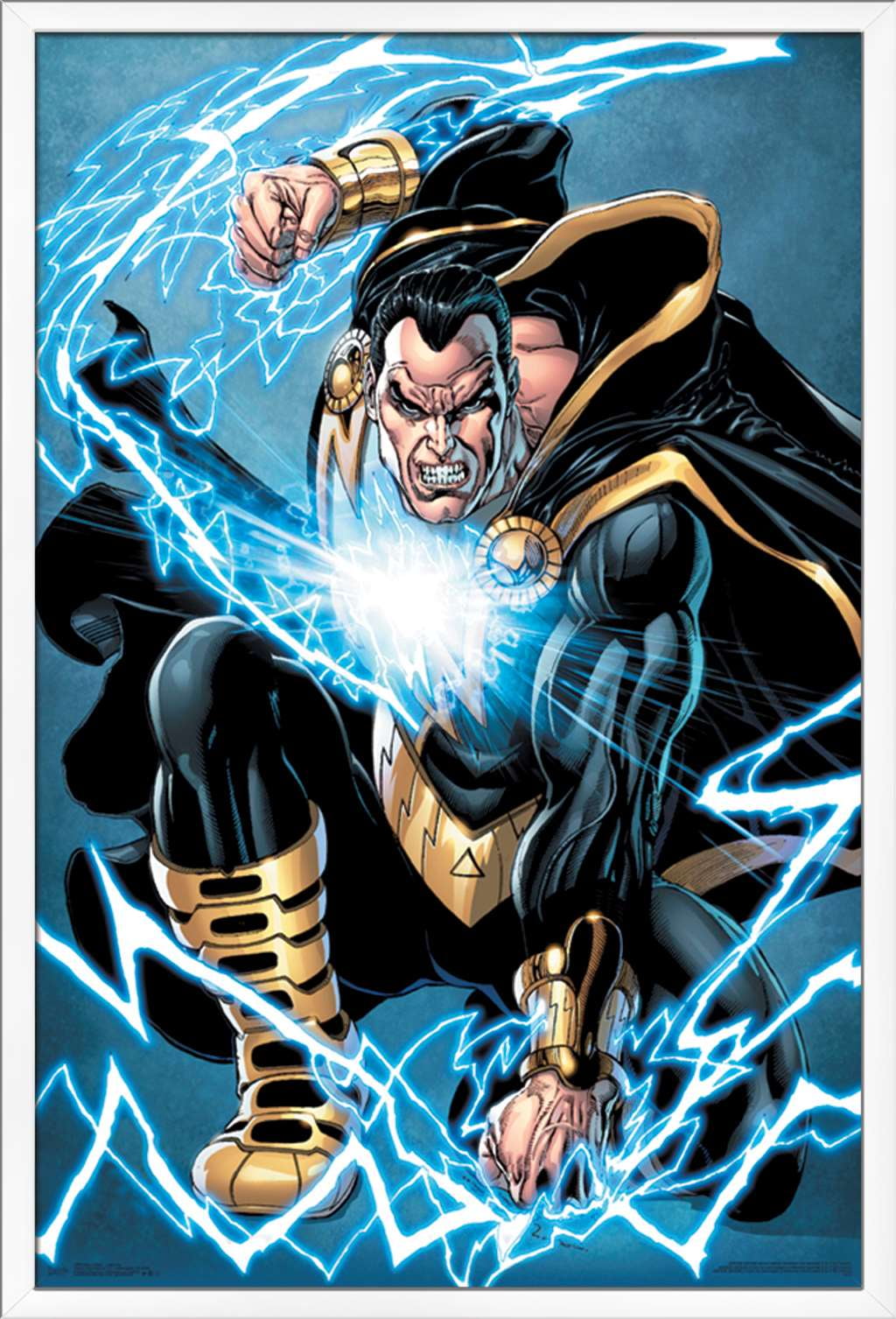 DC Comics - Black Adam - Lightning Wall Poster, 22.375" x 34", Framed