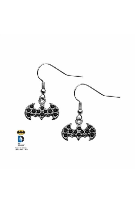 Black Diamond Logo Stainless Steel Dangle Hook Earrings