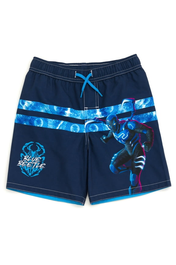 Blue Beetle Little Boys UPF 50+ Swim Trunks Bathing Suit Stripes 4