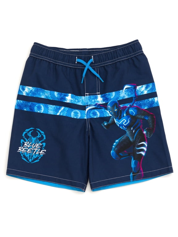 Blue Beetle Little Boys UPF 50+ Swim Trunks Bathing Suit Stripes 5-6