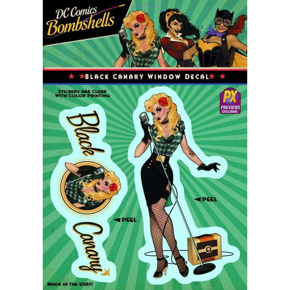 DC Comics Bombshells Black Canary Vinyl Window Decal