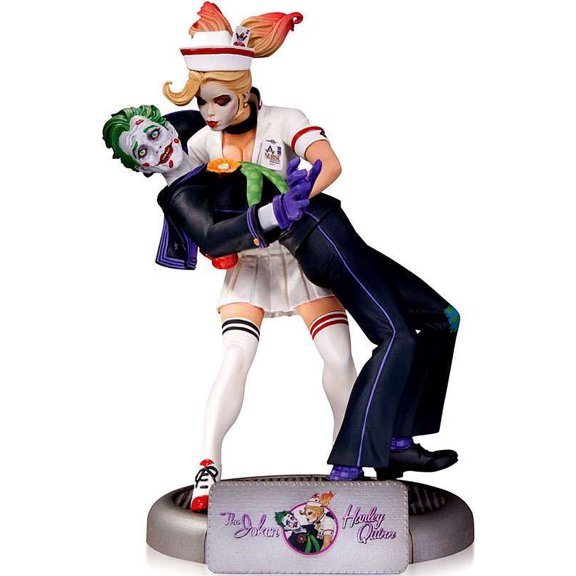 DC Comics Bombshells 10 Inch Statue Figure - Joker & Harley Quinn (2nd Edition)