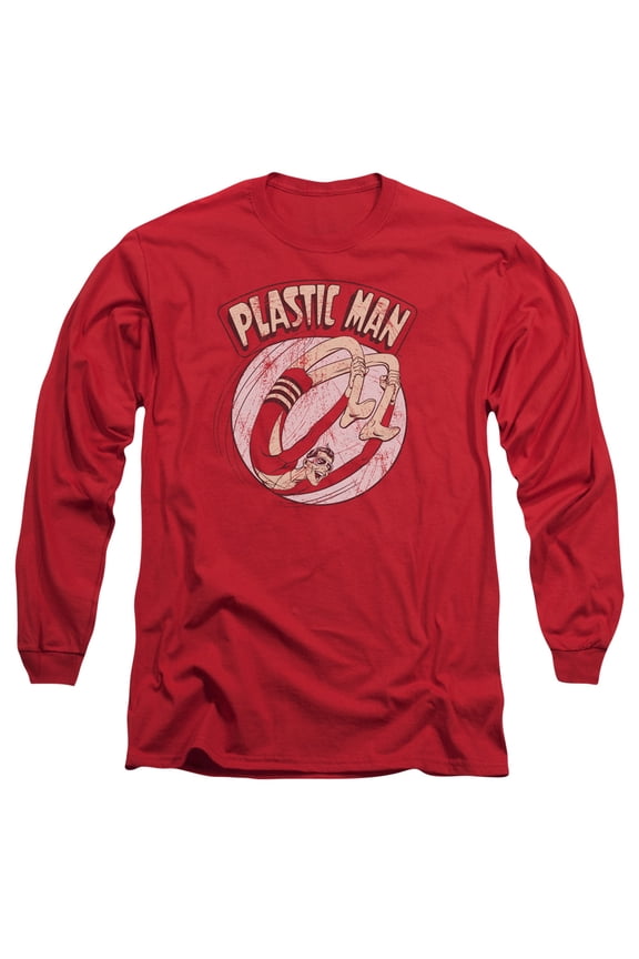 DC Comics Bounce Long Sleeve Adult 18/1 T-Shirt Red