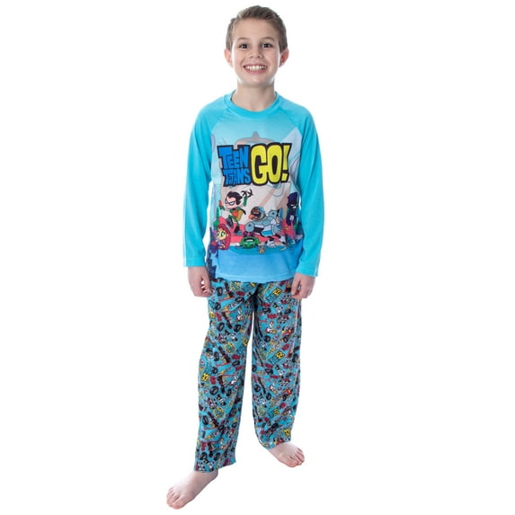 DC Comics Boy's Teen Titans Go! Chill 2-Piece Raglan And Pants Pajamas Set