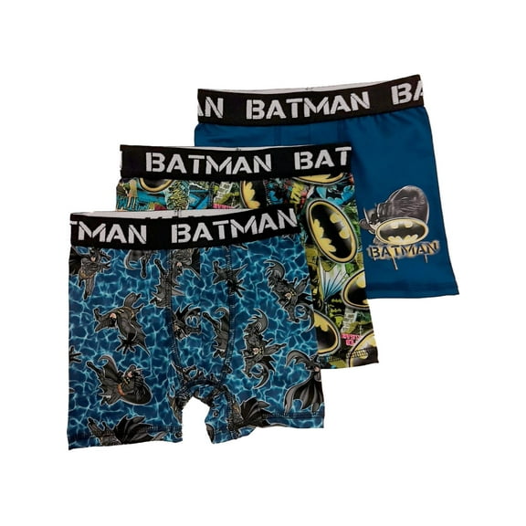 DC Comics Boys 3pc Batman Boxer Briefs Boxer Shorts Set Underwear 8