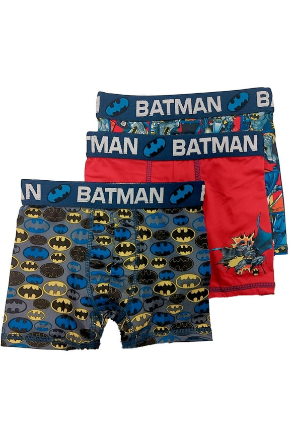 DC Comics Boys 3pc Batman Symbol Boxer Briefs Boxer Shorts Set Underwear L