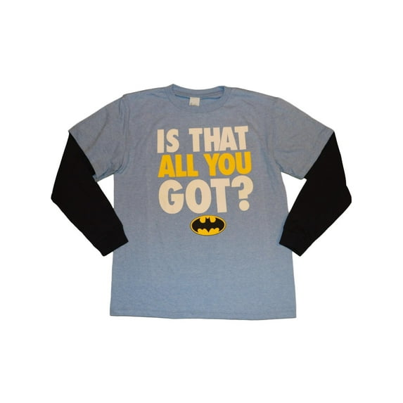 DC Comics Boys' Batman Logo "Is That All You Got?" Long Sleeve T-Shirt (Little Boys & Big Boys)