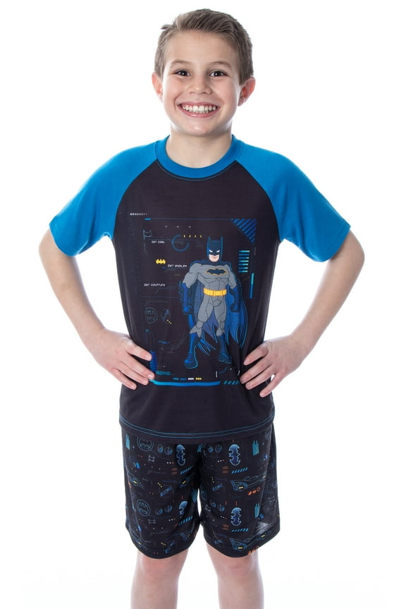 DC Comics Boys' Batman Spec Readout Short Sleeve Shirt and Shorts Pajama Set