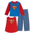 thumbnail image 1 of DC Comics Boys' Batman, Superman, or Green Lantern Long Pajama Set with Cape, Sizes 2T-12, 1 of 6