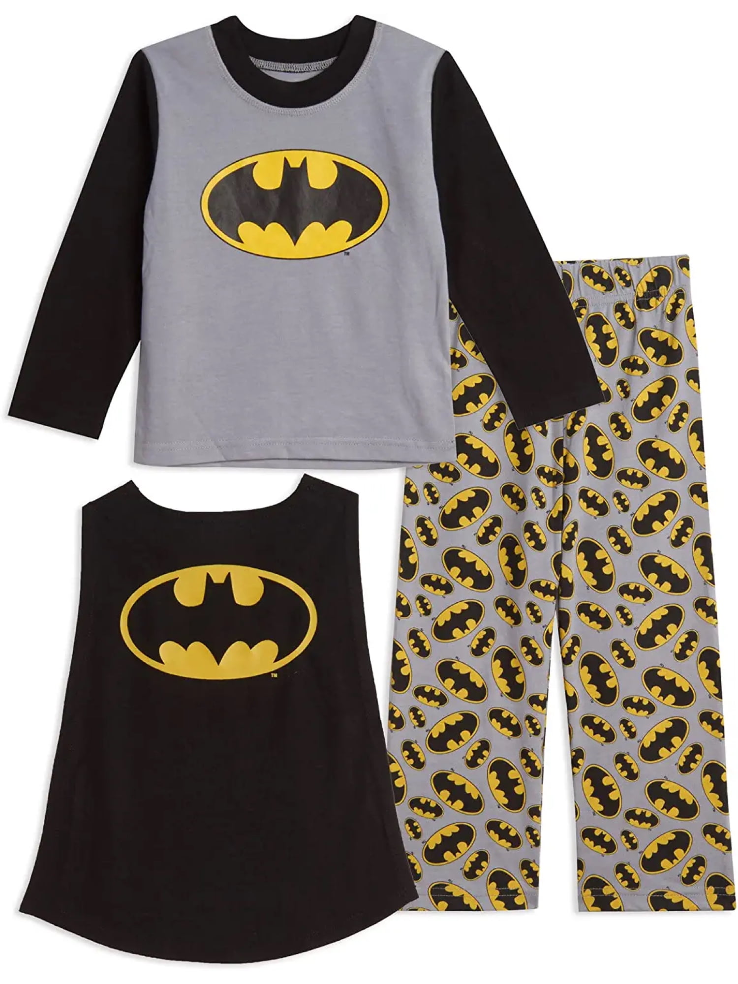 DC Comics Boys Batman Superman or Green Lantern Long Pajama Set with Cape Sizes 2T 12 Walmart