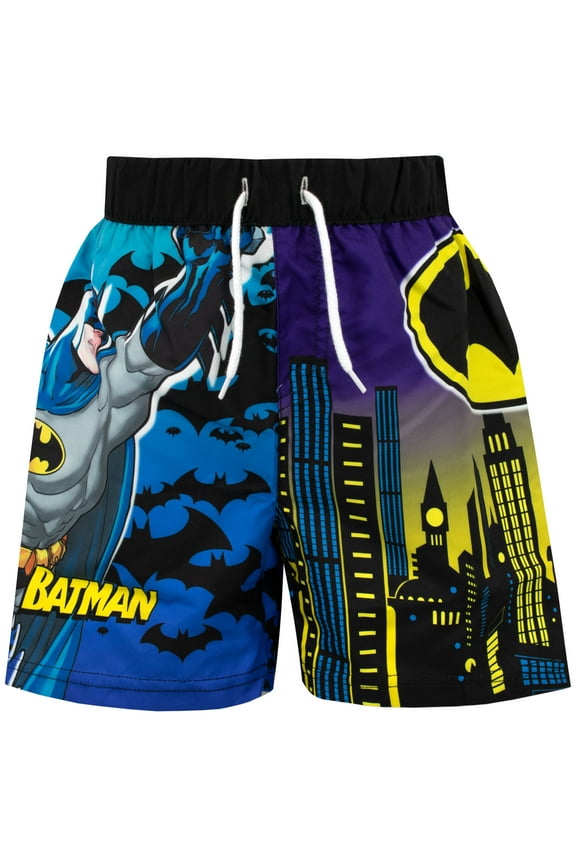 Boys Batman Swim Shorts Black Sizes 4-10