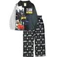 thumbnail image 1 of DC Comics Boys Black Flannel Lego Team Batman & Robin Pajamas Sleep Set M, 1 of 1