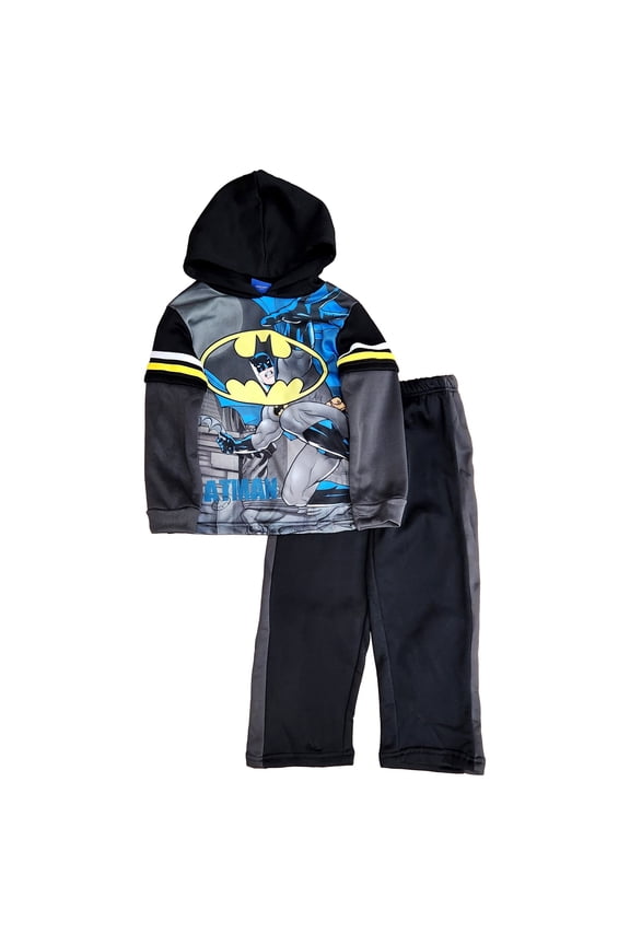 Boys Long Sleeve Batman Hoodie T-Shirt & Jogger Pants Set Outfit 6