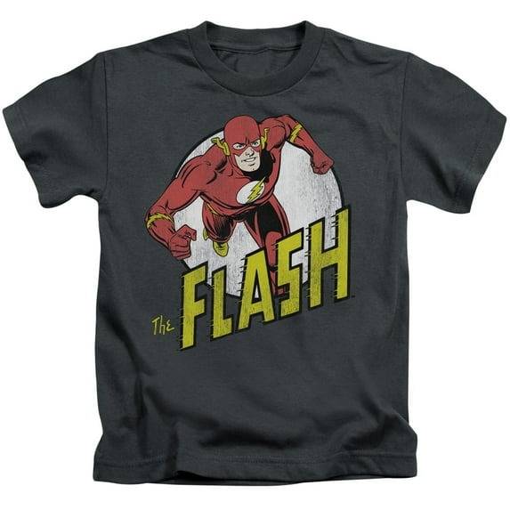 DC Comics Boys' Run Flash Run Childrens T-shirt Charcoal
