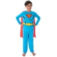 thumbnail image 1 of DC Comics Kids' Superman Suit 2PC Long-Sleeve Raglan Shirt Pajama Pant Set with Detachable Cape For Boys Girls, 1 of 6